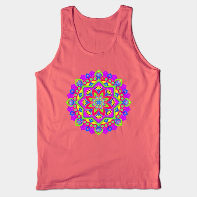 Bright Colorful Mandala Art Tank Top by AlondraHanley